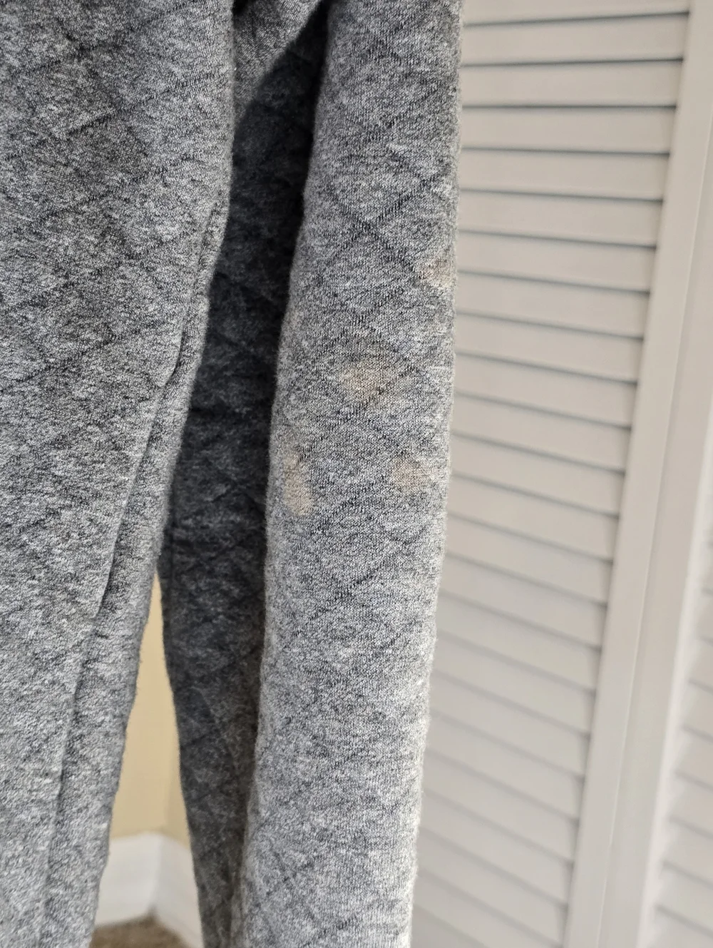 Banana Republic Mens Large Quilted Front Pocket Full Zip Hoodie Sweater Gray